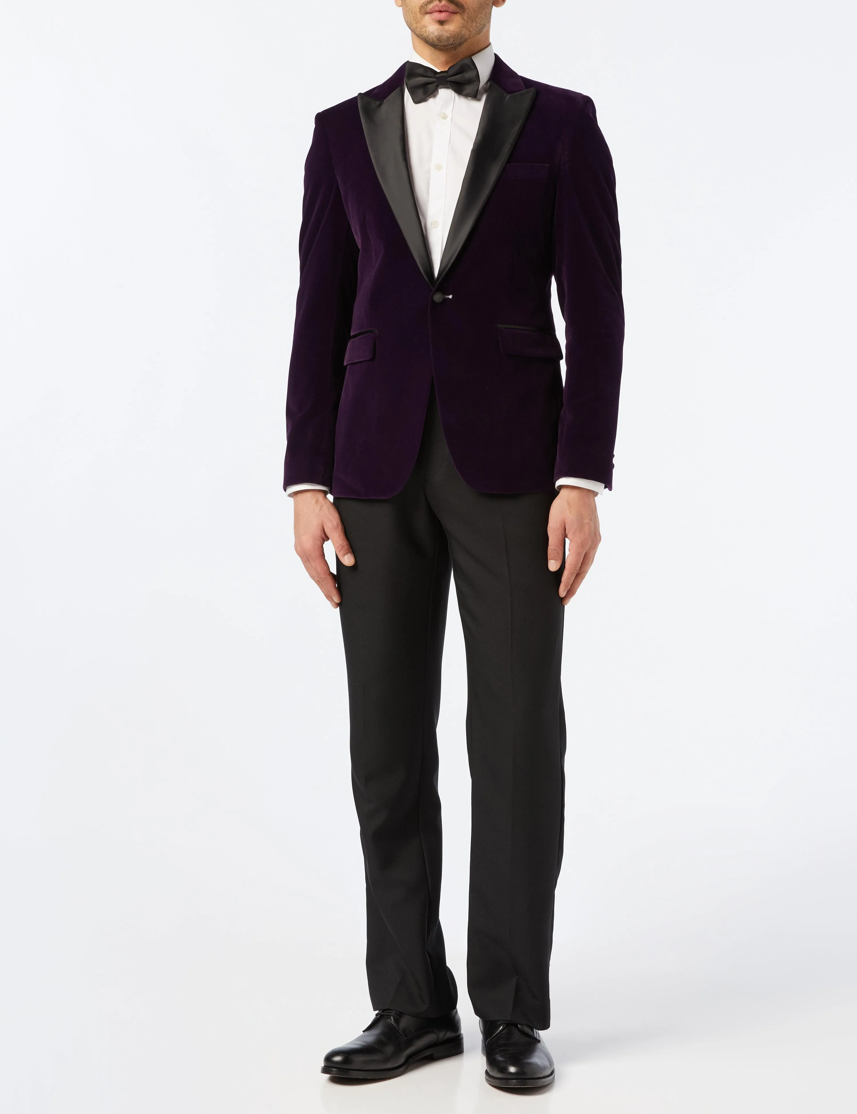 DINNER RICKY - Purple Soft Velvet Tuxedo Jacket