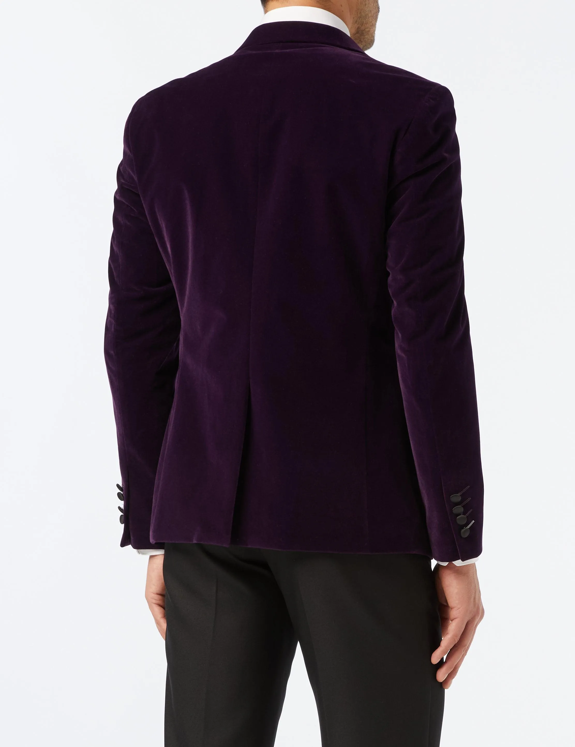 DINNER RICKY - Purple Soft Velvet Tuxedo Jacket