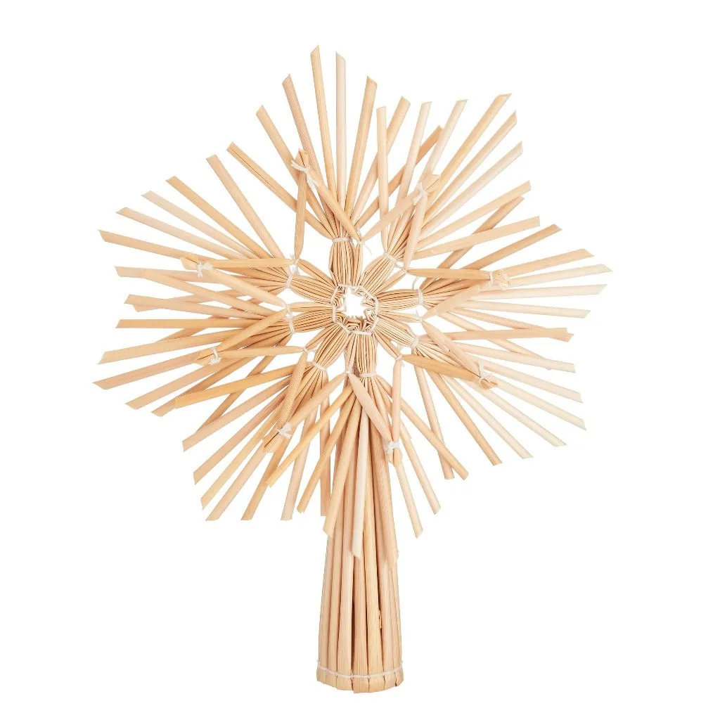 Eco-Friendly Christmas Decor - Straw Star Xmas Tree Topper