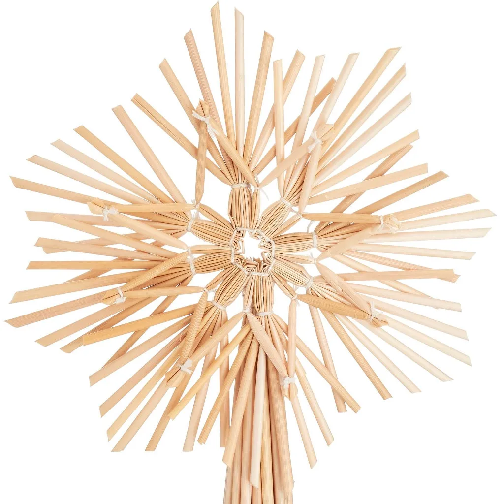 Eco-Friendly Christmas Decor - Straw Star Xmas Tree Topper