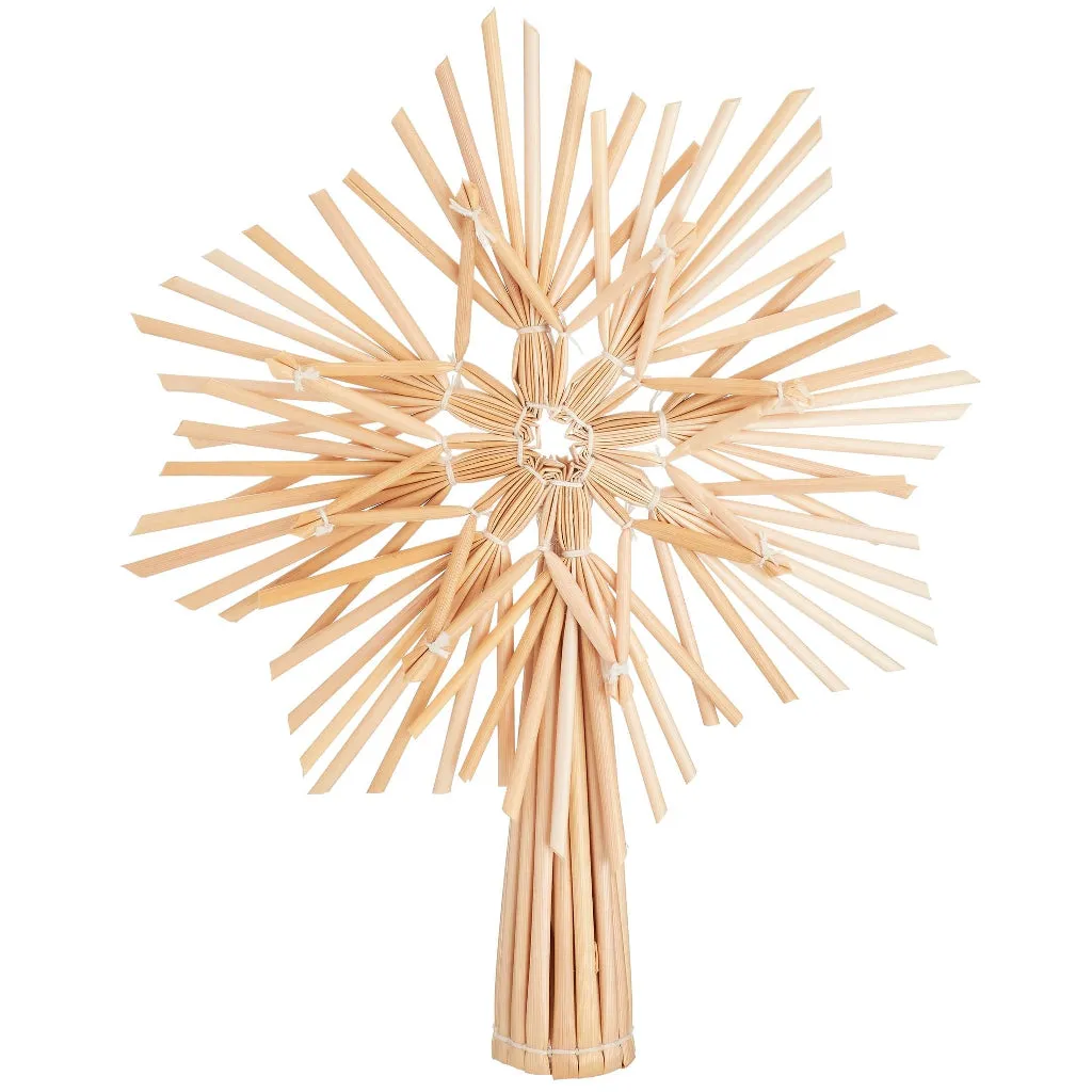 Eco-Friendly Christmas Decor - Straw Star Xmas Tree Topper