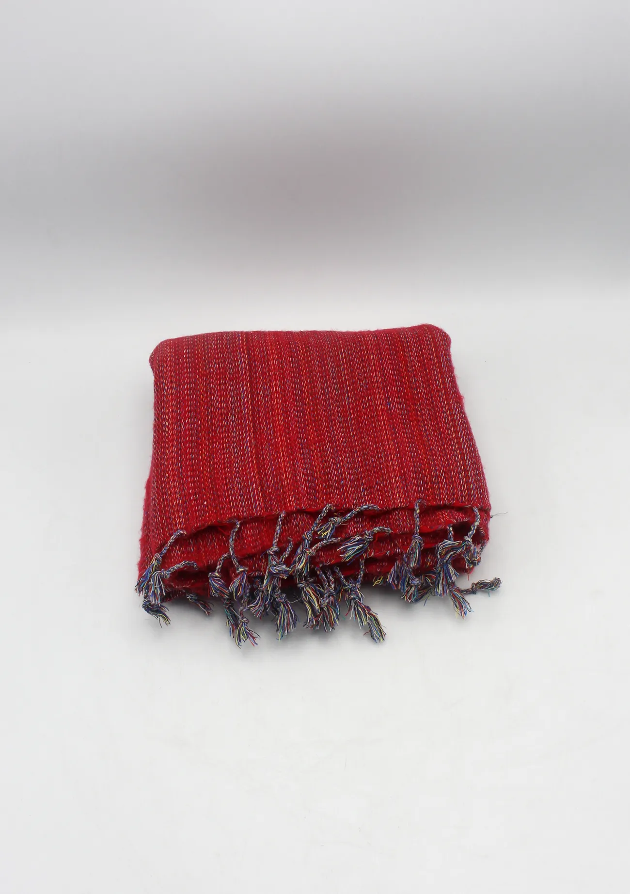 Exclusive Yak Wool Stripe Red Shawl