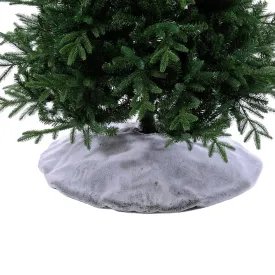 Festive 90cm Grey Faux Fur Tree Skirt