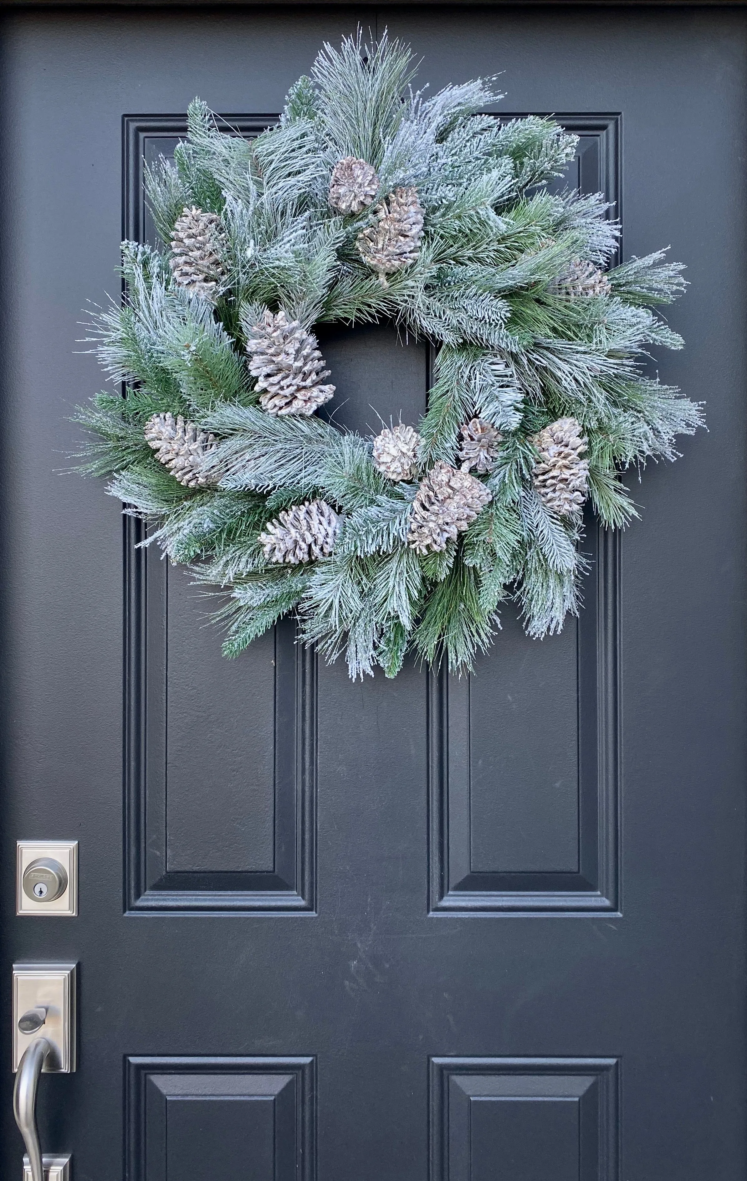 Flocked Pine and Pinecone Winter Wreath