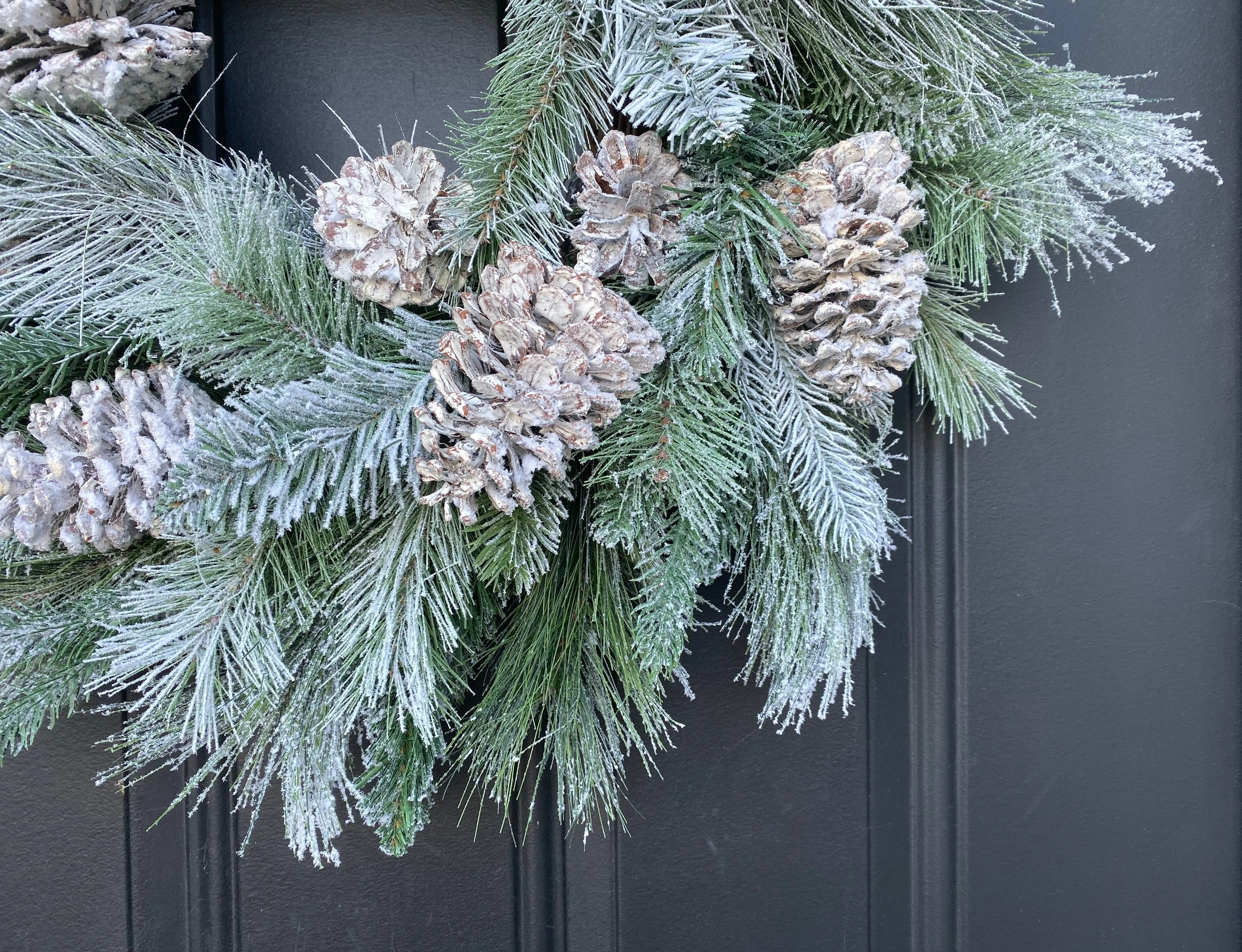 Flocked Pine and Pinecone Winter Wreath