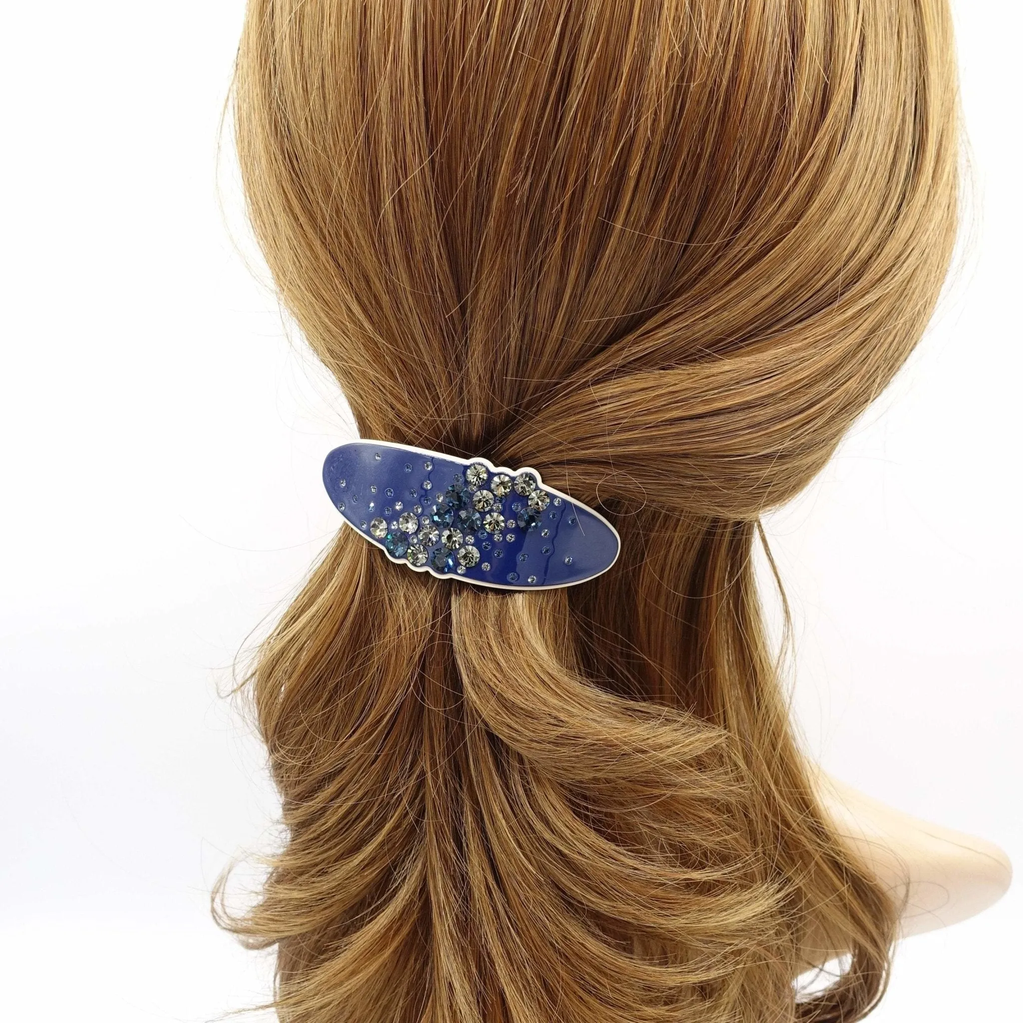 galaxy rhinestone embellished cellulose acetate hair barrette women hair accessory