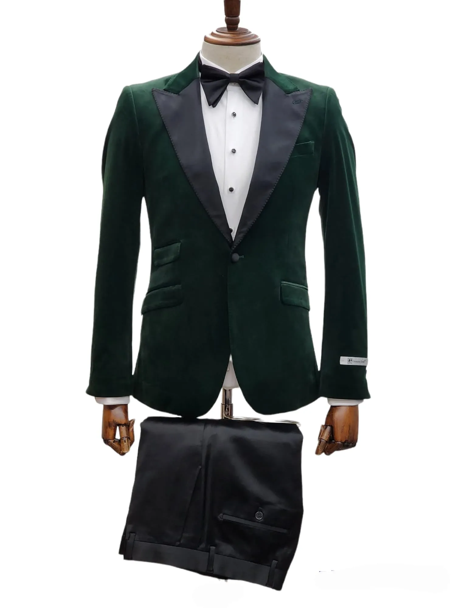 Giovanni Testi 1 Button Slim Fit Stretch Velvet Tuxedo GTX1P-1925 GREEN