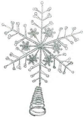 Gisela Graham Silver Snowflake Tree Topper