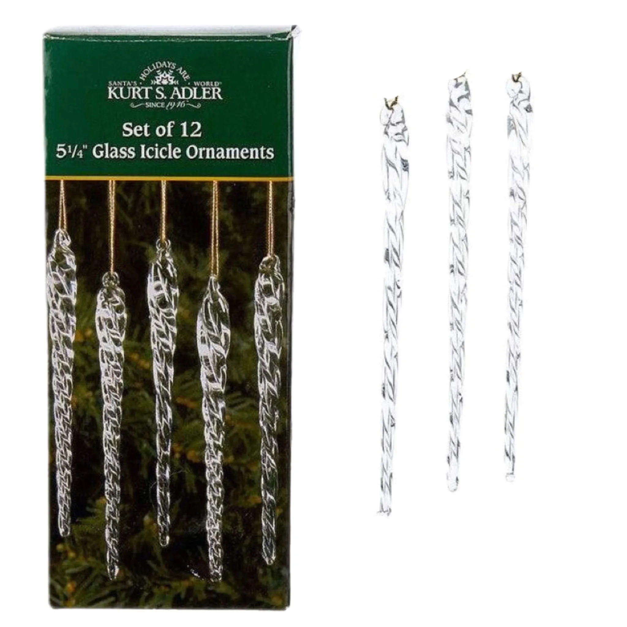 Glass Icicles Set Of 12