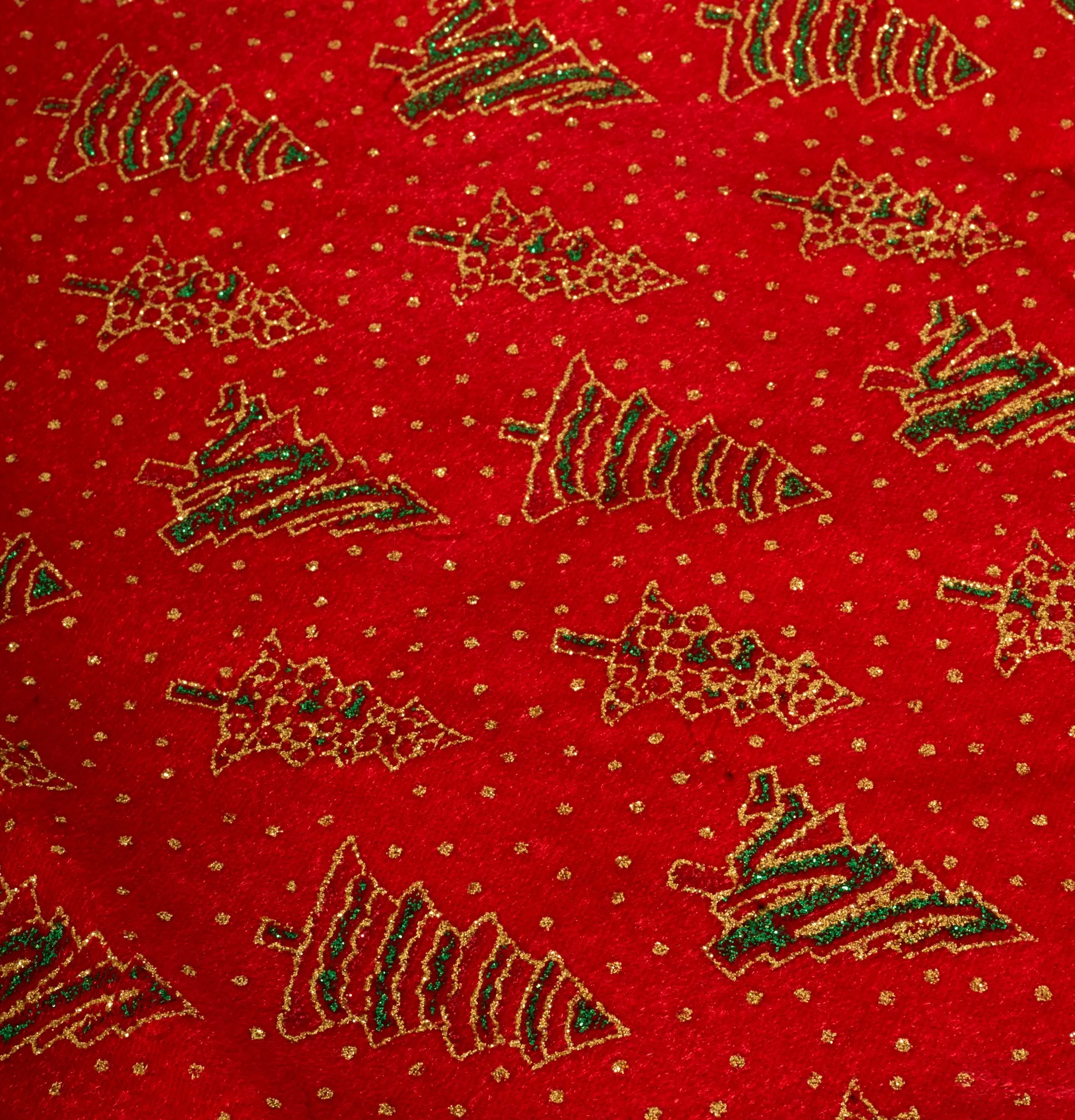 Glitter Tree Skirt Red/Green For Christmas Tree - 80cm