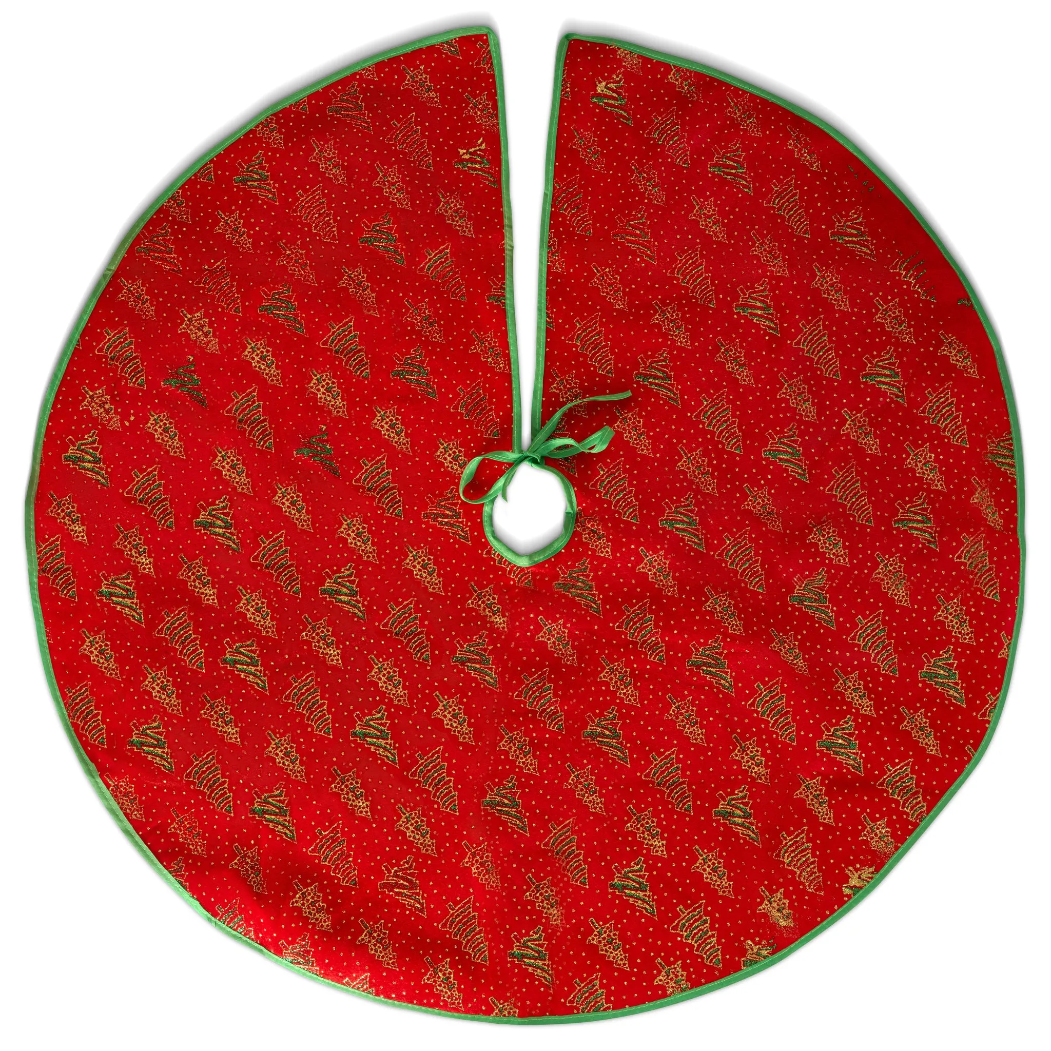 Glitter Tree Skirt Red/Green For Christmas Tree - 80cm