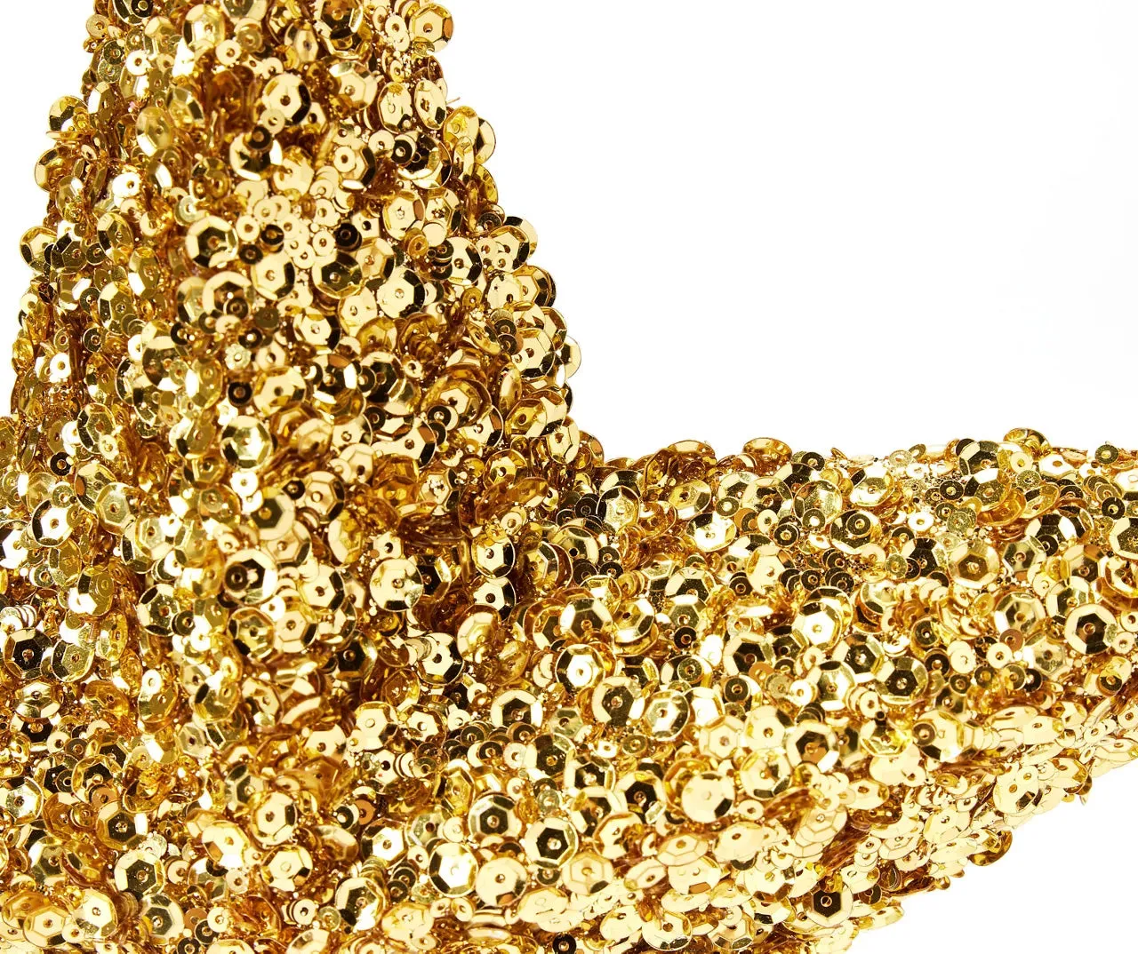 Gold Sequin Christmas Tree Topper - 12" Long x 13" Wide