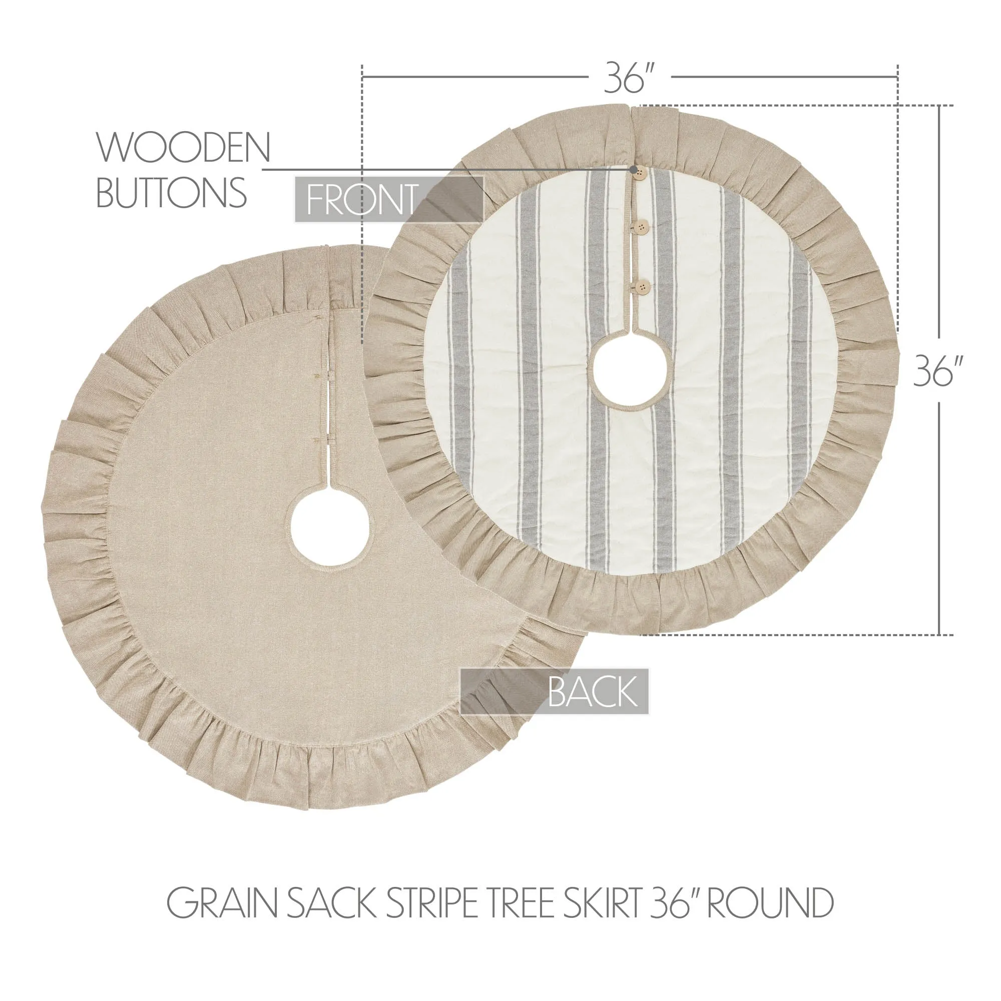 Grace Grain Sack Stripe Tree Skirt 36