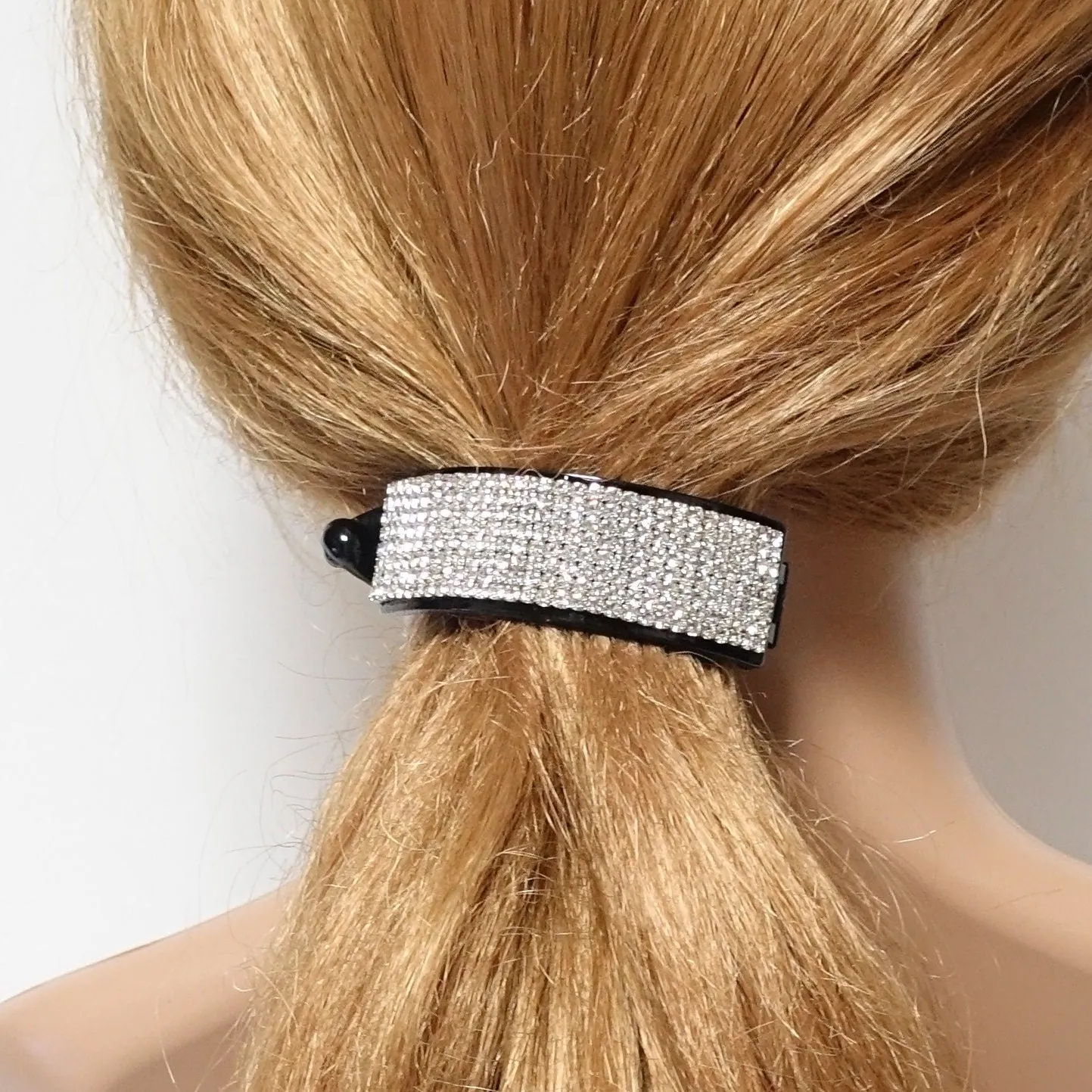 half moon hair claw rhinestone decorated clip woman hair accessory