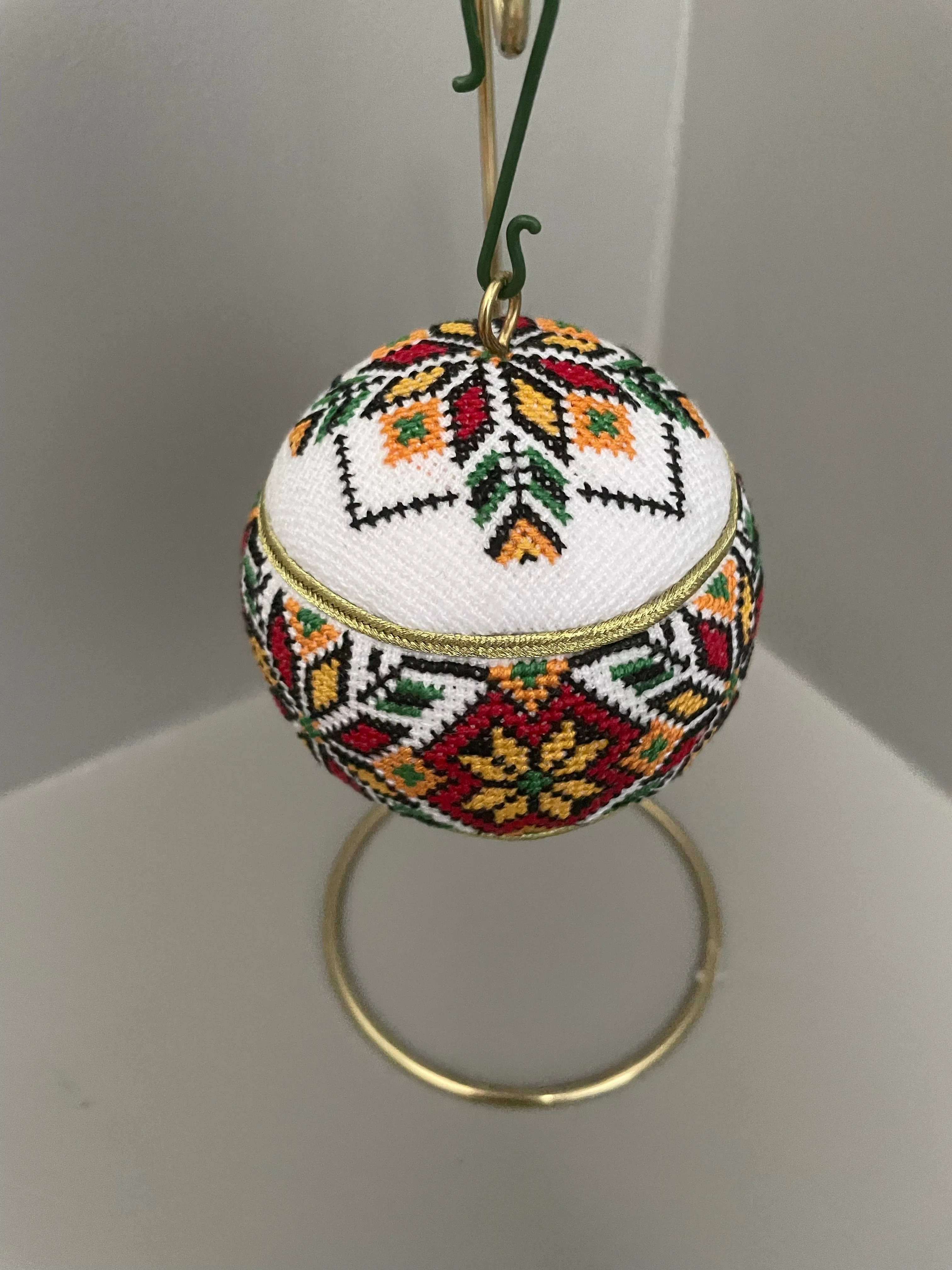 Hand-Embroidered Christmas Ornament