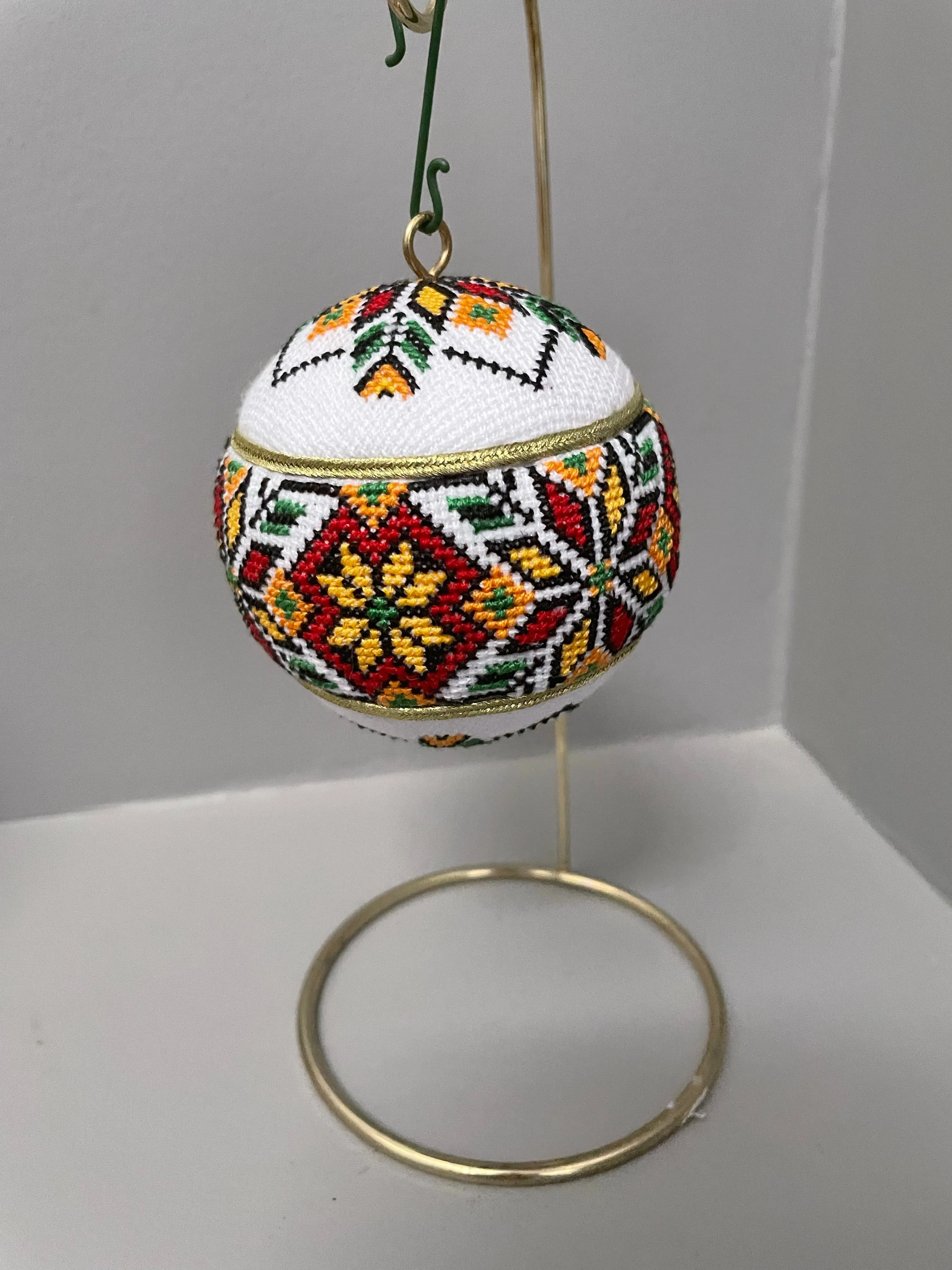 Hand-Embroidered Christmas Ornament