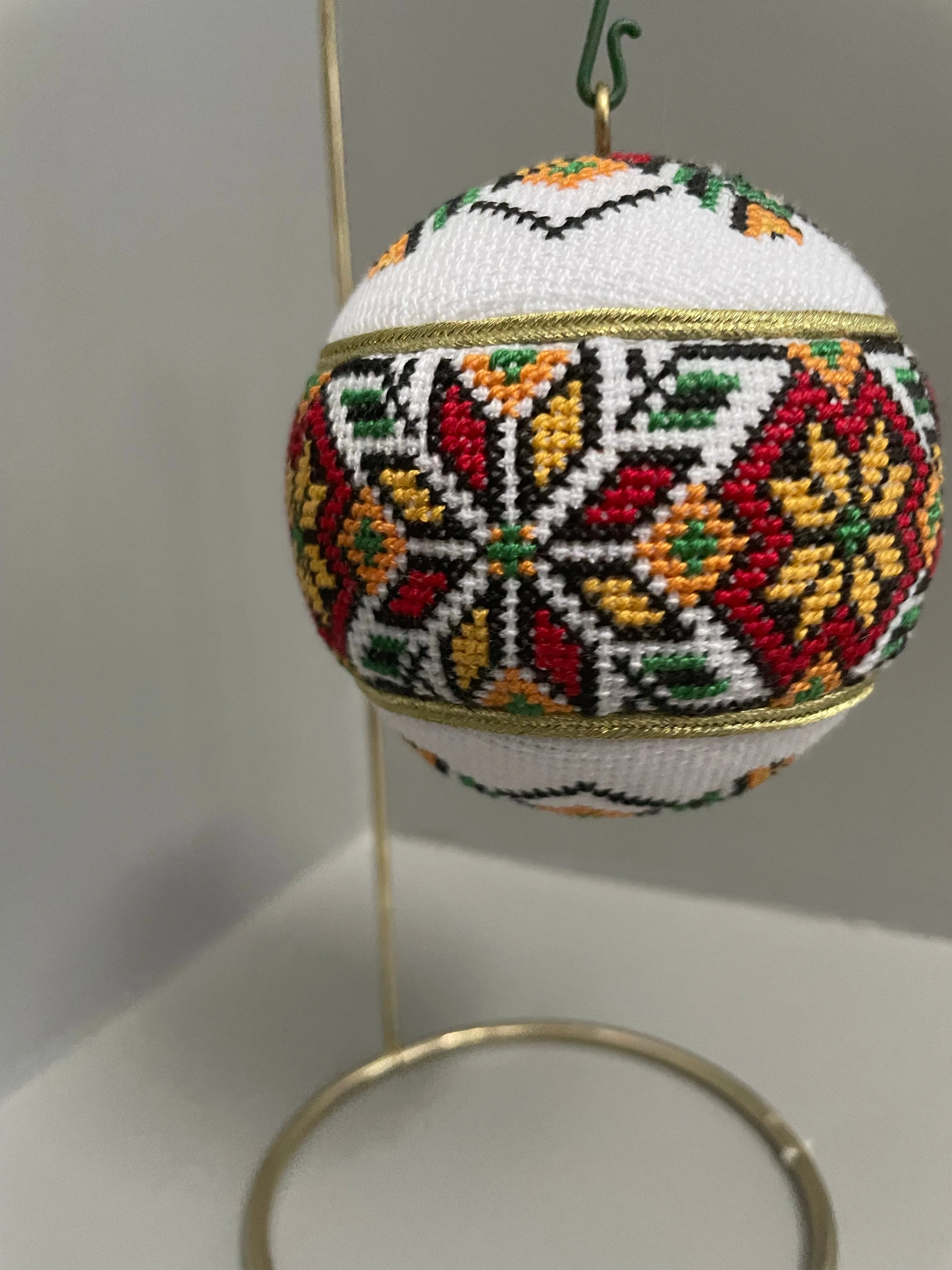 Hand-Embroidered Christmas Ornament