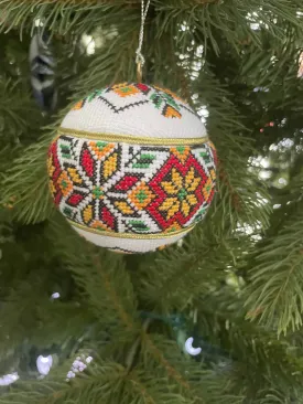 Hand-Embroidered Christmas Ornament