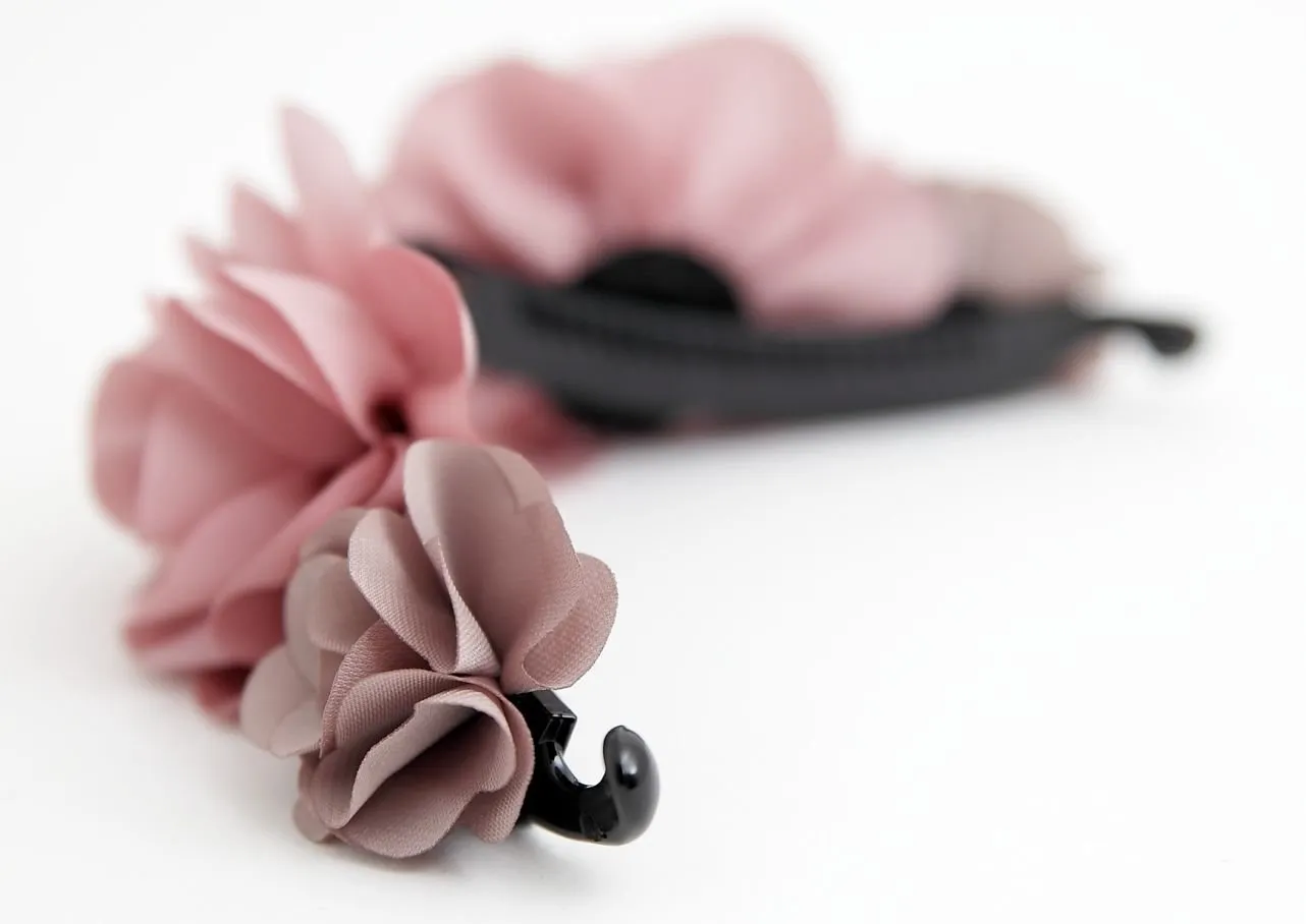 Handmade Two Flower Banana Hair Clip Decorated Flower Hair Clip Women Hair Accessories