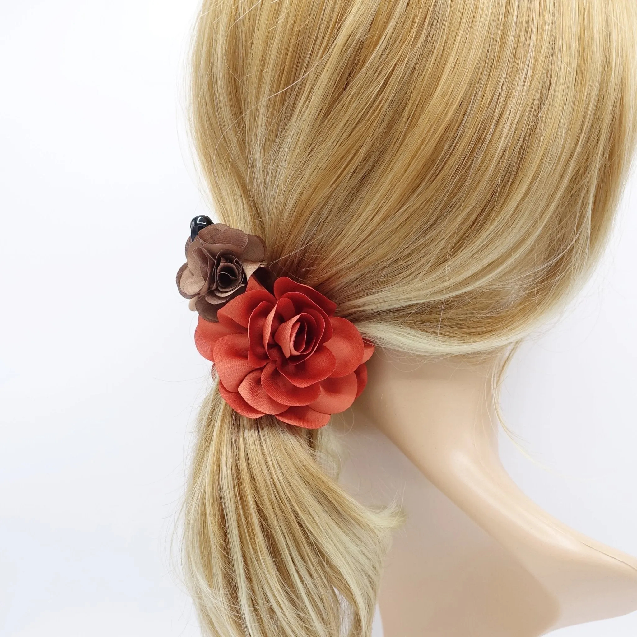 Handmade Two Flower Banana Hair Clip Decorated Flower Hair Clip Women Hair Accessories