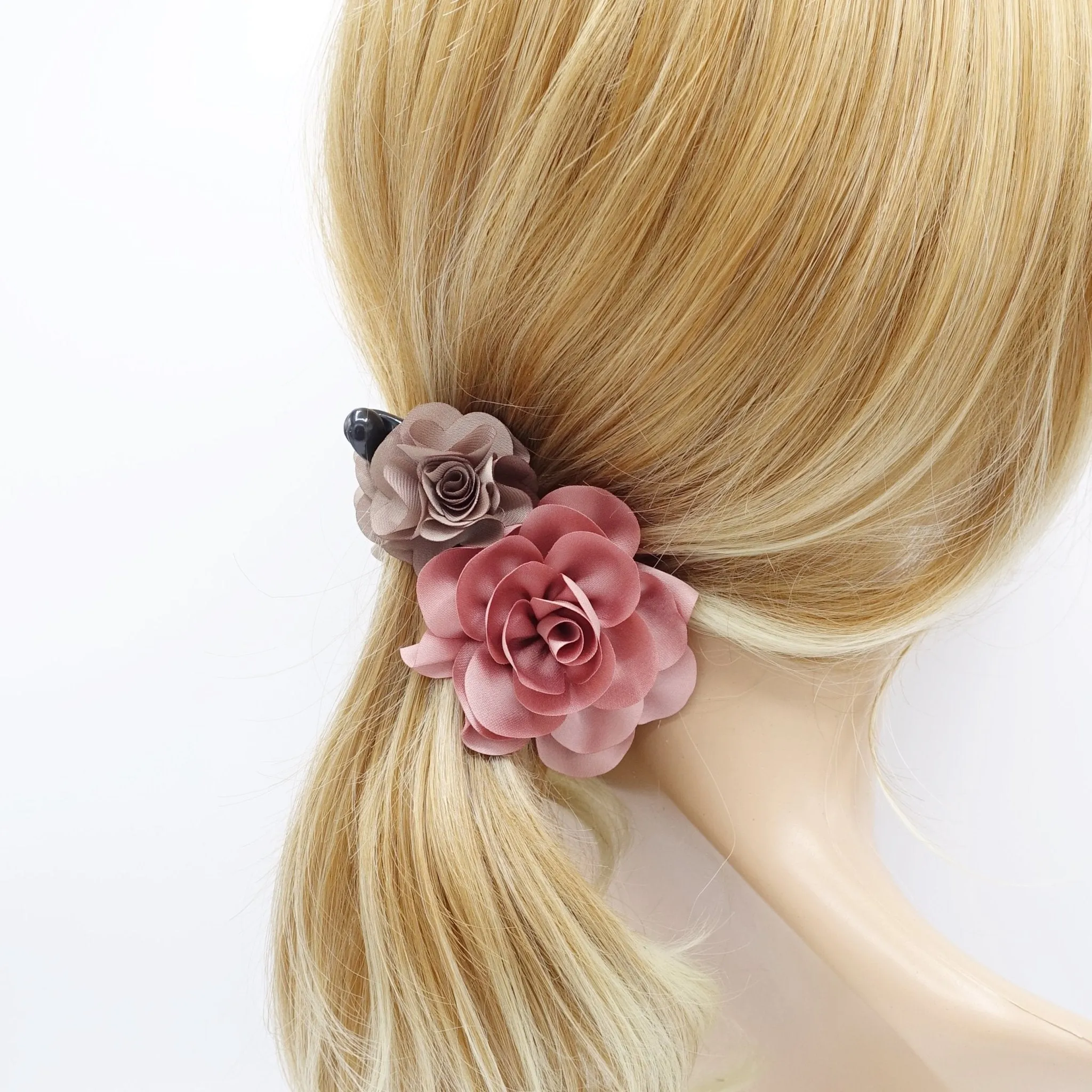 Handmade Two Flower Banana Hair Clip Decorated Flower Hair Clip Women Hair Accessories