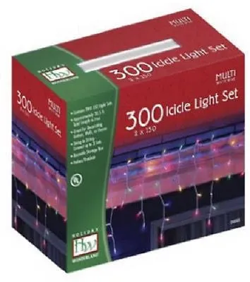 Holiday Wonderland 14089-88 300 Count MULTI COLOR Icicle Christmas Light Sets - Quantity of 6