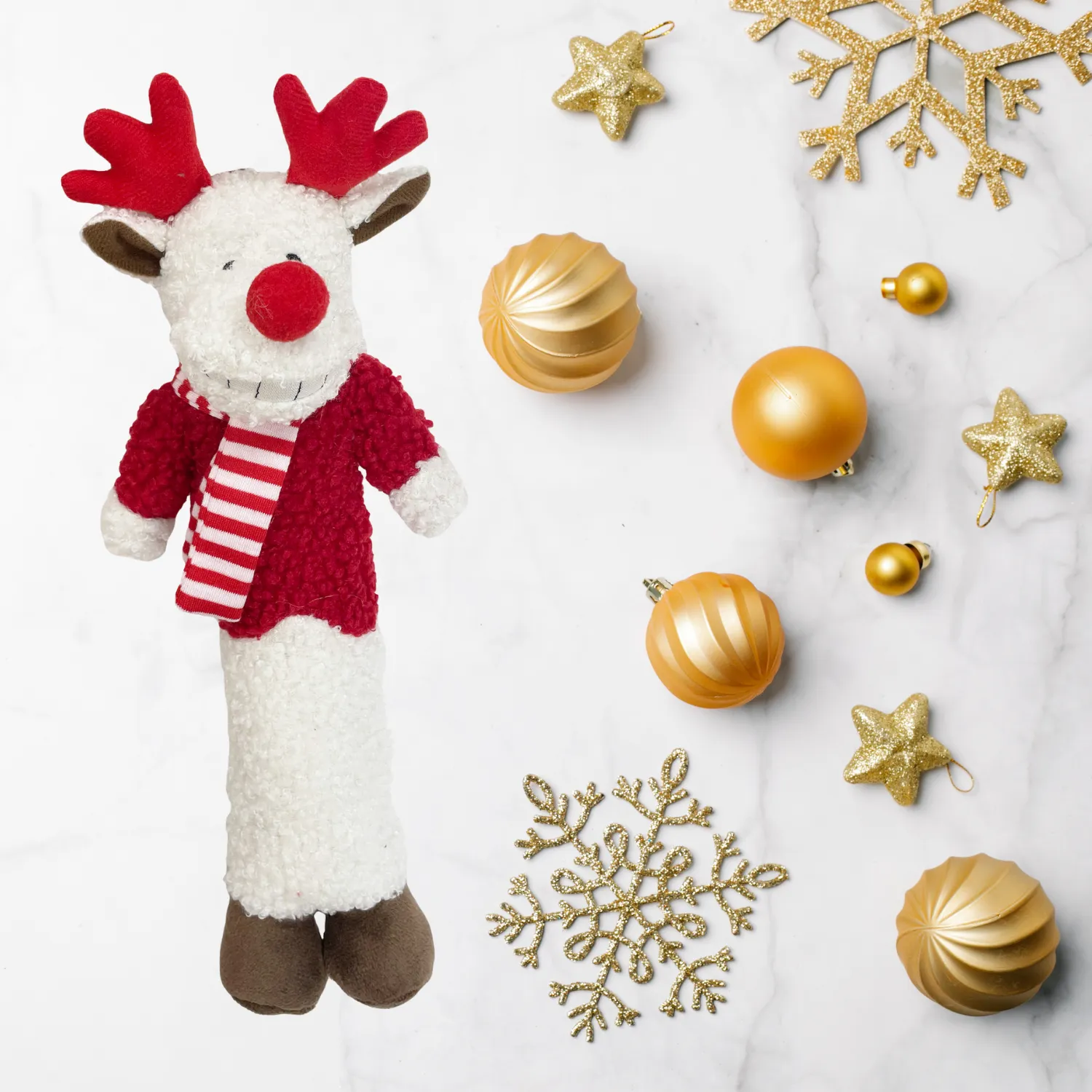 Holly & Robin | Christmas Dog Toy | Loofa Reindeer for Medium & Large Dogs