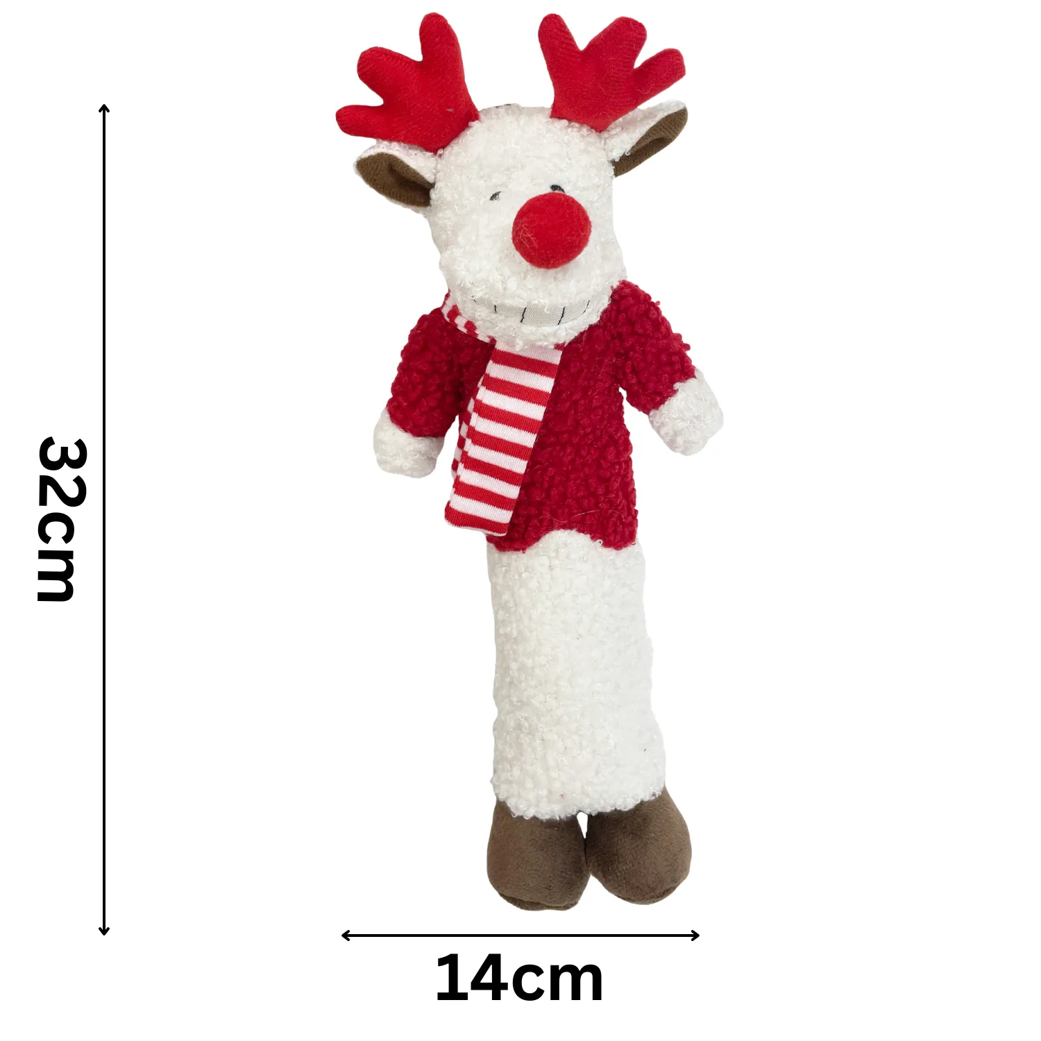 Holly & Robin | Christmas Dog Toy | Loofa Reindeer for Medium & Large Dogs