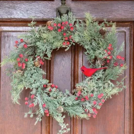 Icy Pine & Sugar Berry Cardinal Wreath