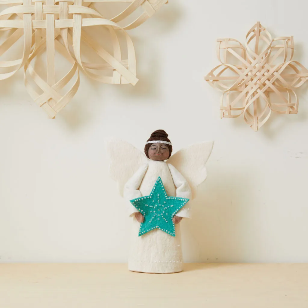 Jade Star Angel Tree Topper - Brown