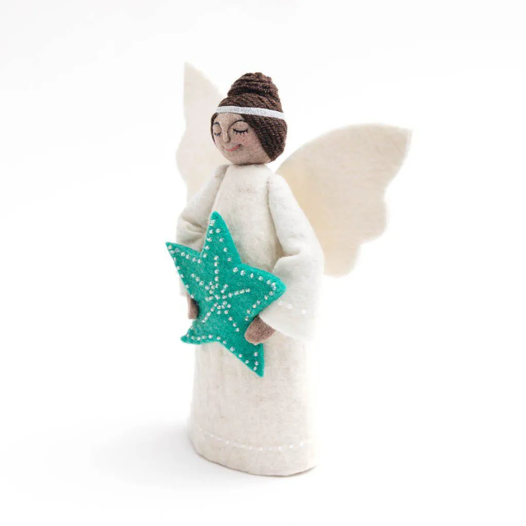 Jade Star Angel Tree Topper - Brown