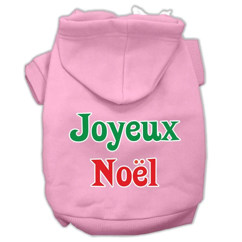 Joyeux Noel Screen Print Pet Hoodies Light Pink XL (16)