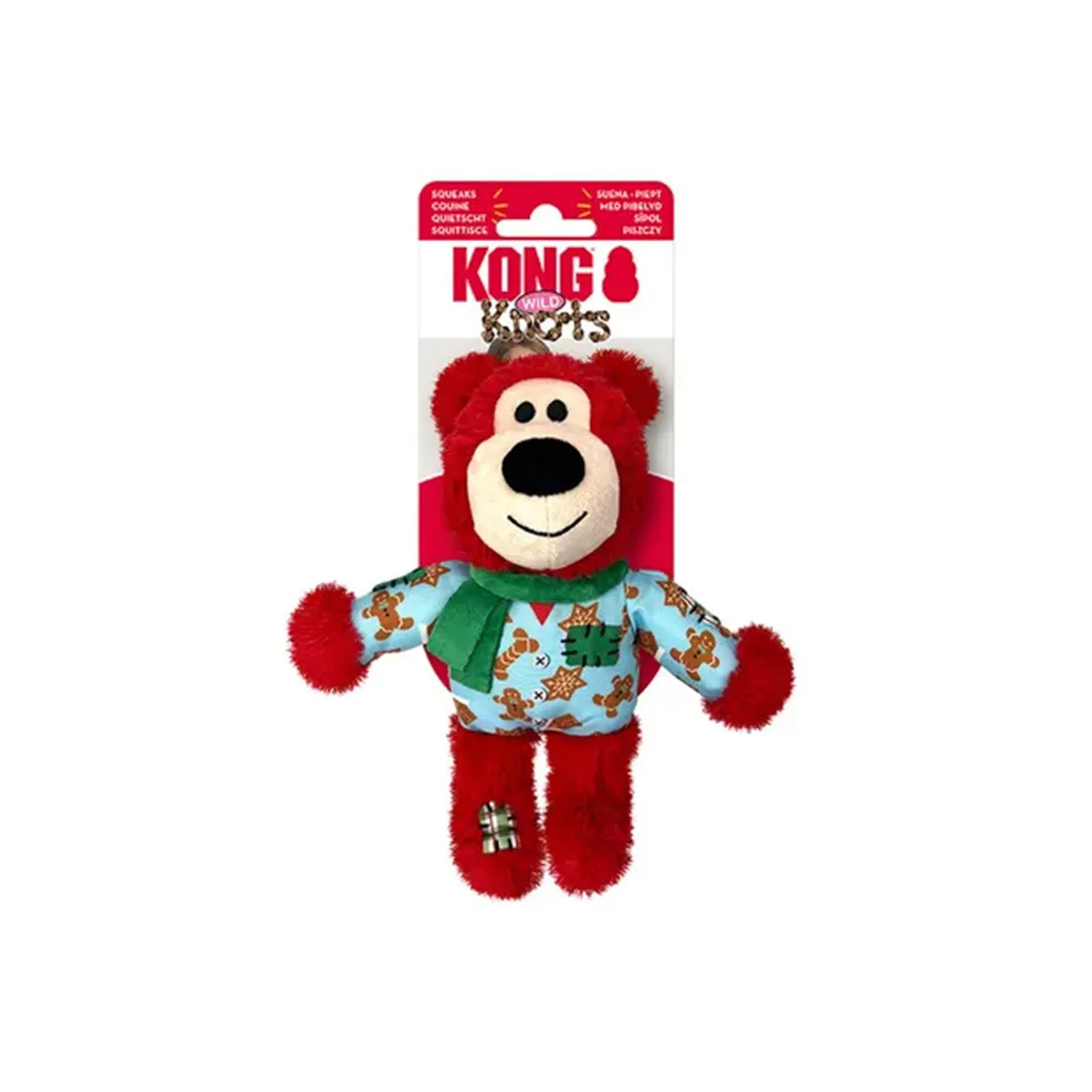 Kong Holiday Wild Knots Bear Dog Toy - Christmas