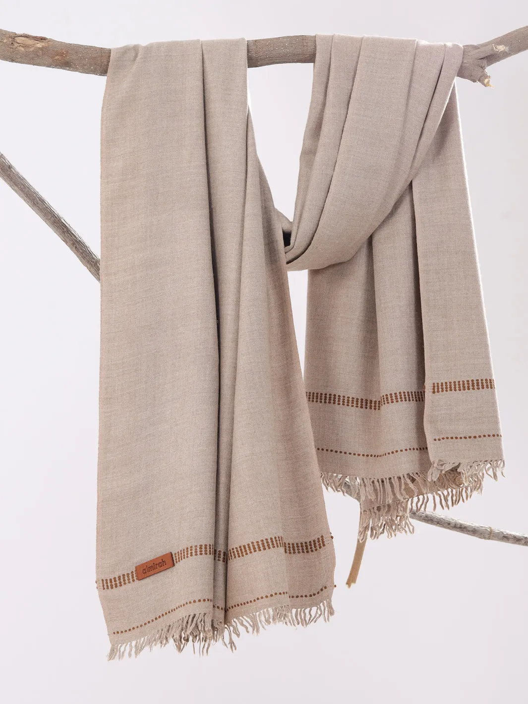 Light Brown Woolen Shawl For Men - AL-SH-010