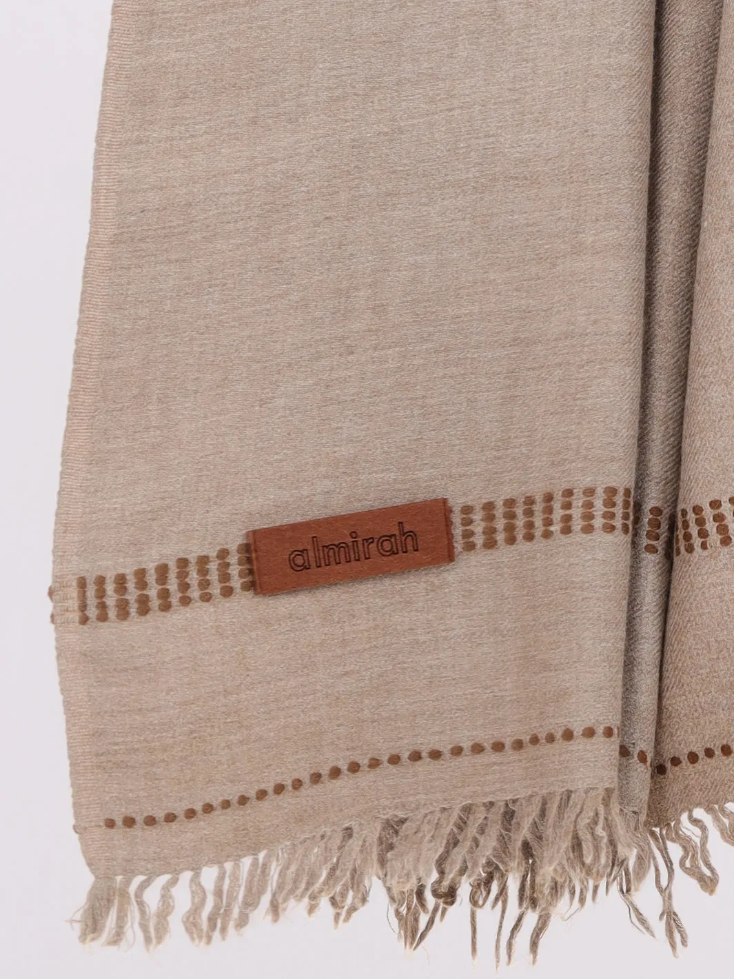 Light Brown Woolen Shawl For Men - AL-SH-010