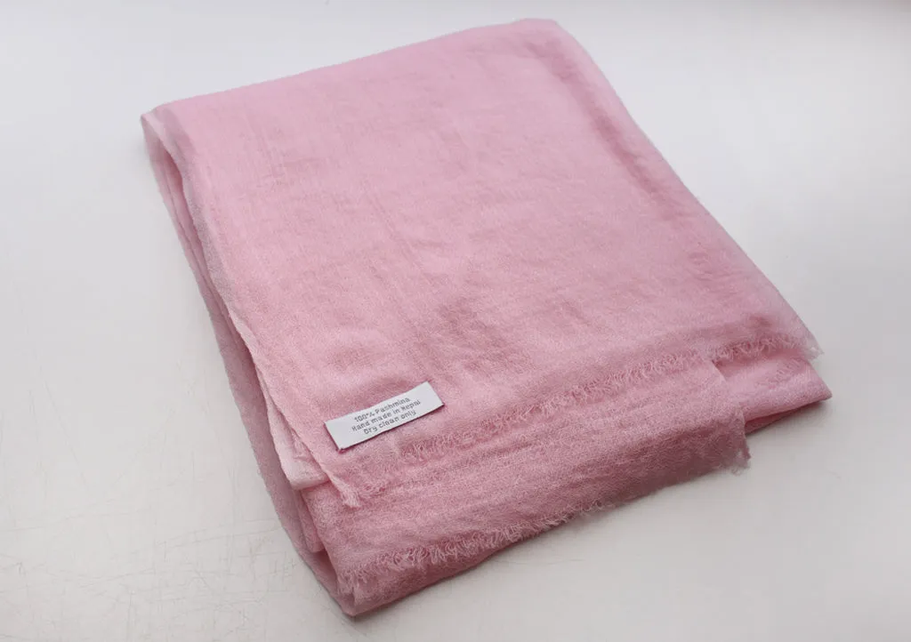 Light Pink 100% Pashmina Shawl from Nepal