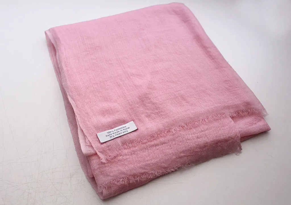 Light Pink 100% Pashmina Shawl from Nepal