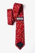 Men's Christmas Horns Red Silk Tie