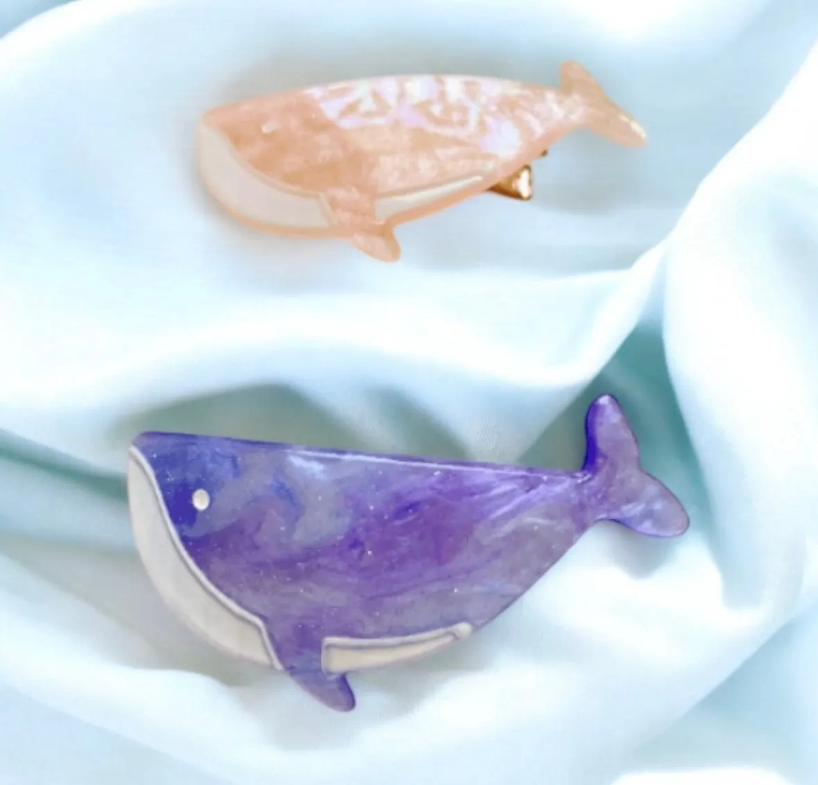 Mini whale acetate hair clips | Colourful barrette clips| korean hair accessories| sea animal hair clip | aquamarine creatures