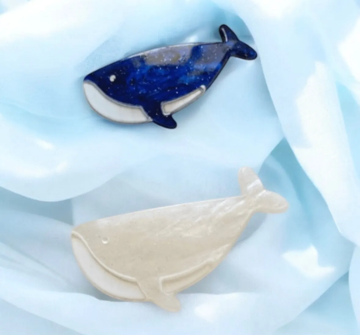 Mini whale acetate hair clips | Colourful barrette clips| korean hair accessories| sea animal hair clip | aquamarine creatures