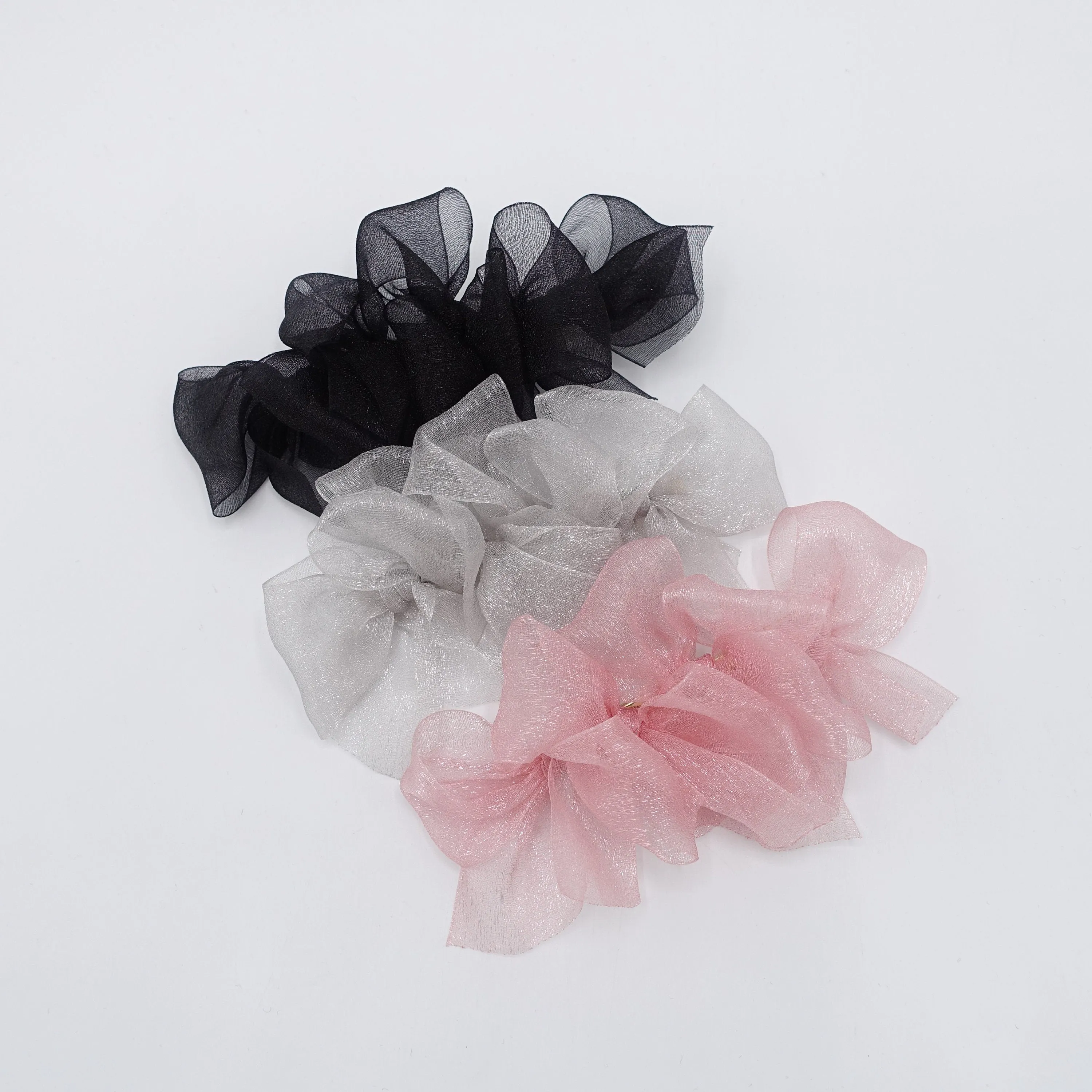 organza bow hair clip, mini hair bow clip