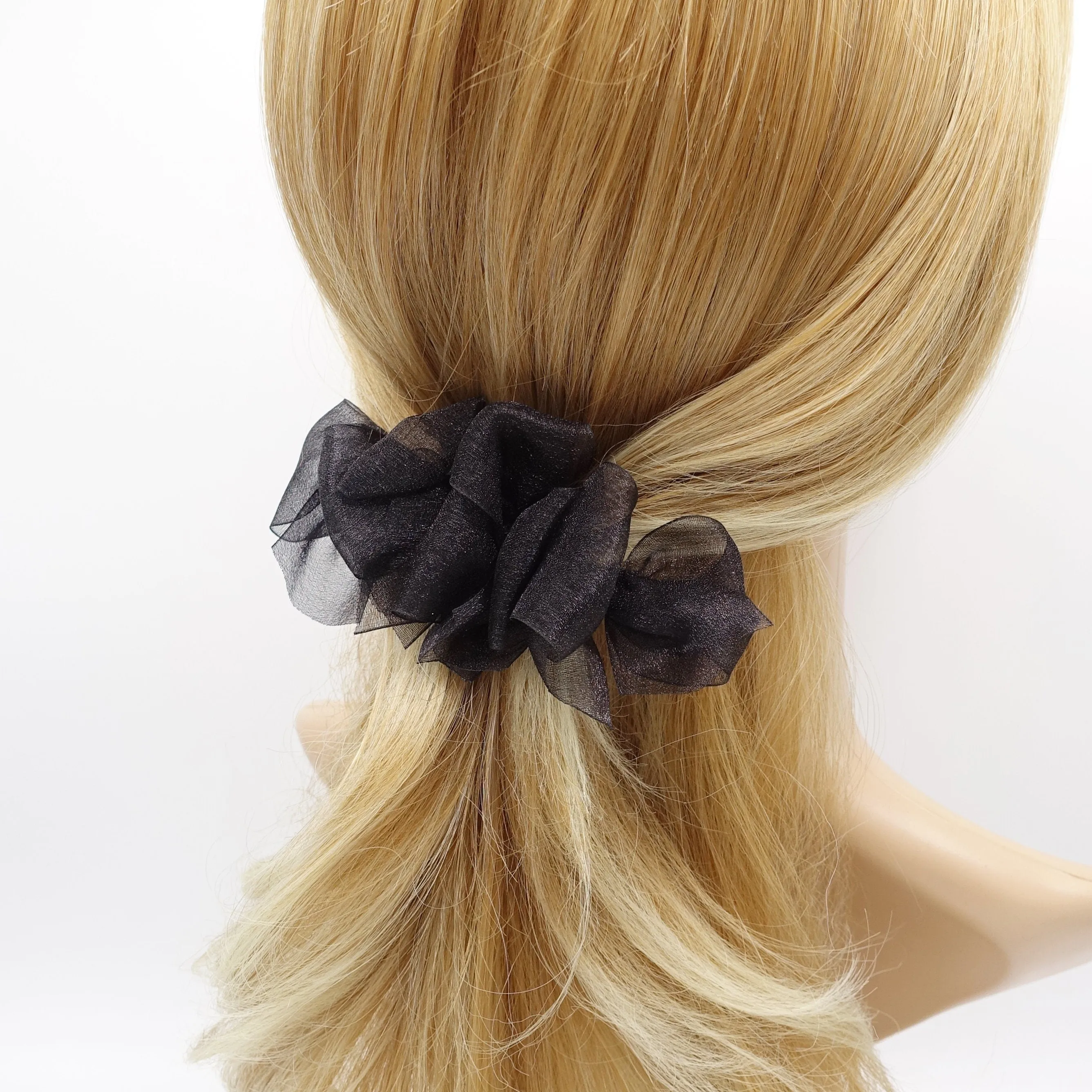 organza bow hair clip, mini hair bow clip