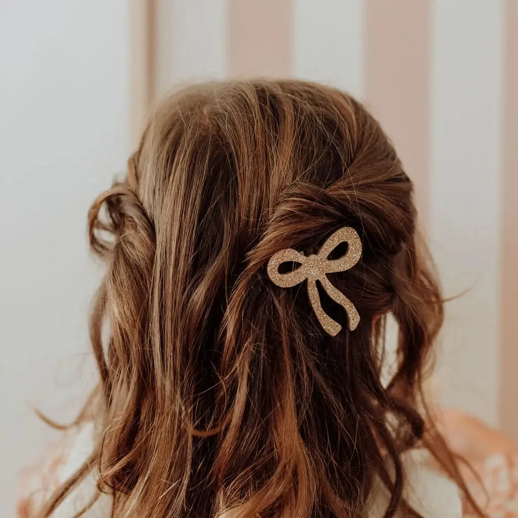 Pale Pink Bow Hair Clip