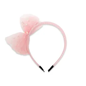 Pearl & Bow headband -pink