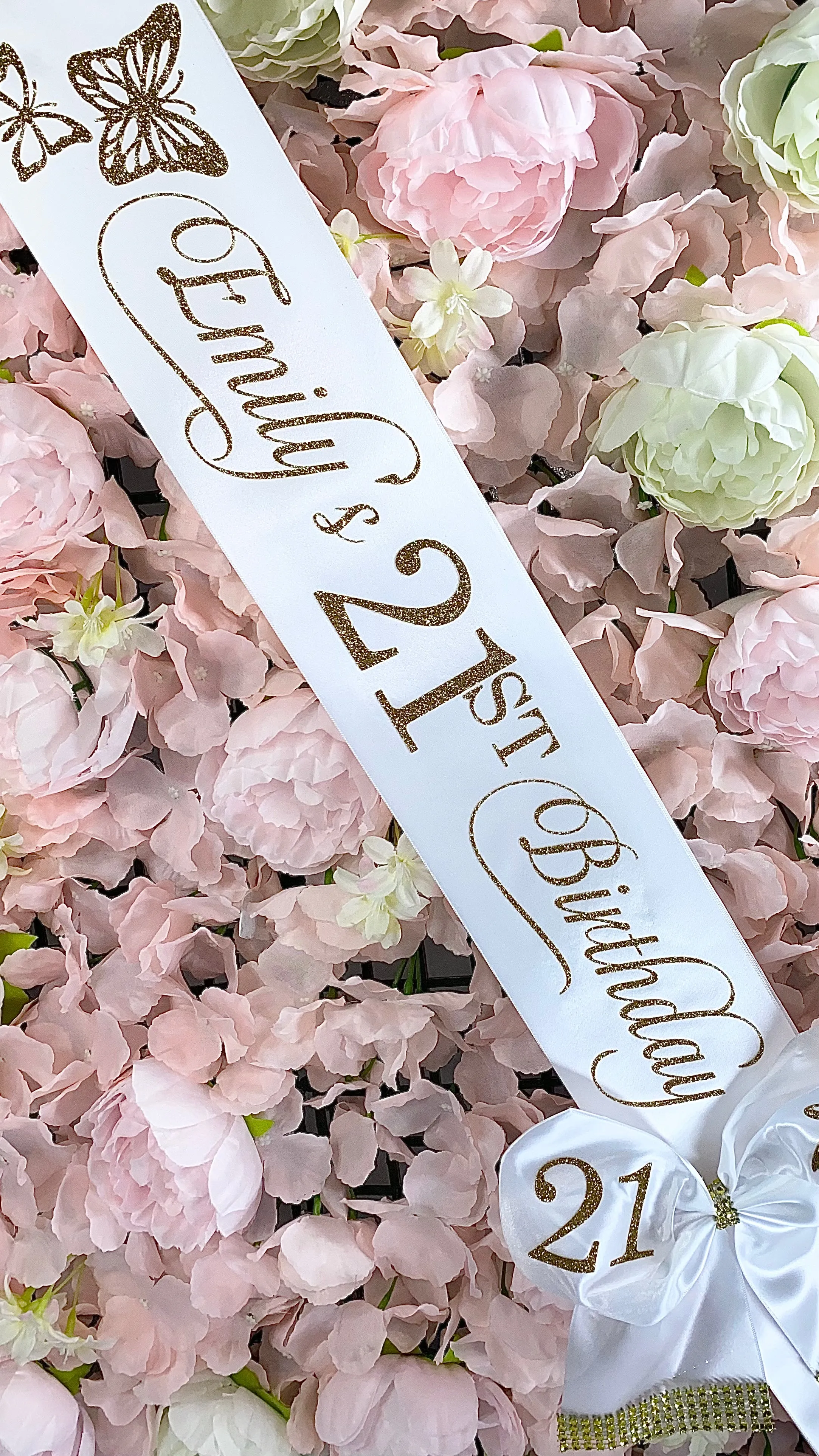 Personalised Satin Bow Sash | White