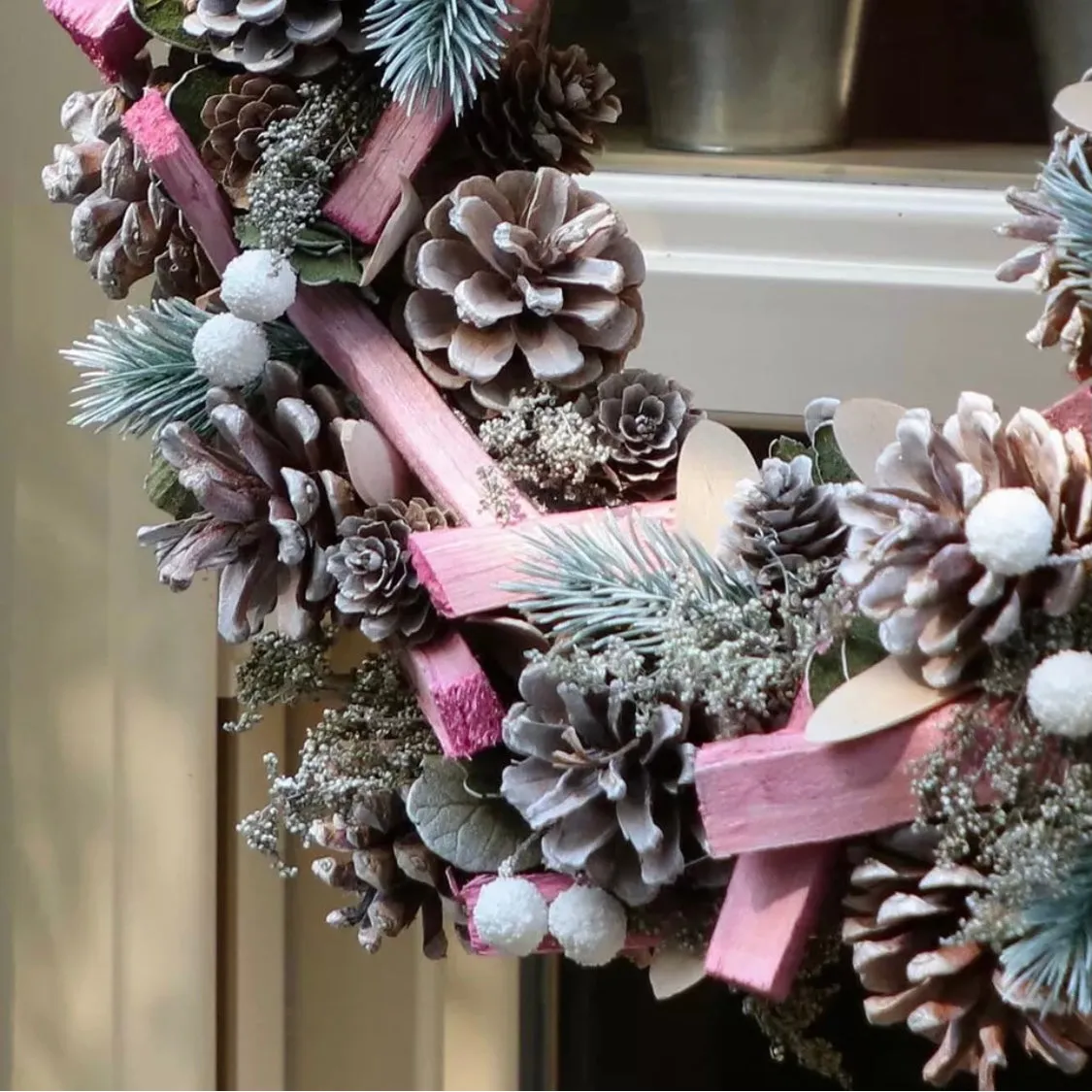 Pink And White Luxury Christmas Wreath