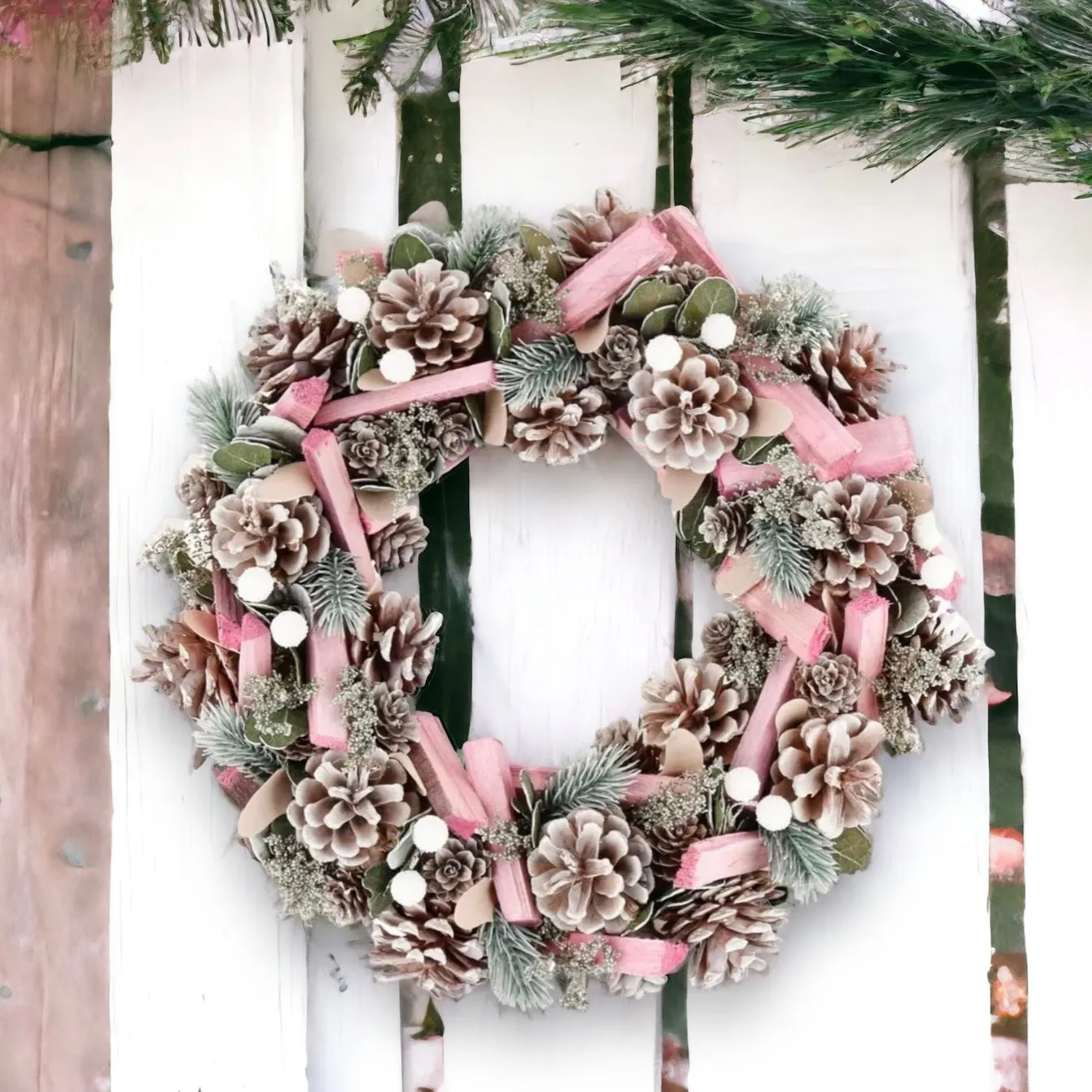 Pink And White Luxury Christmas Wreath