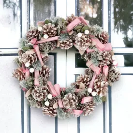 Pink And White Luxury Christmas Wreath