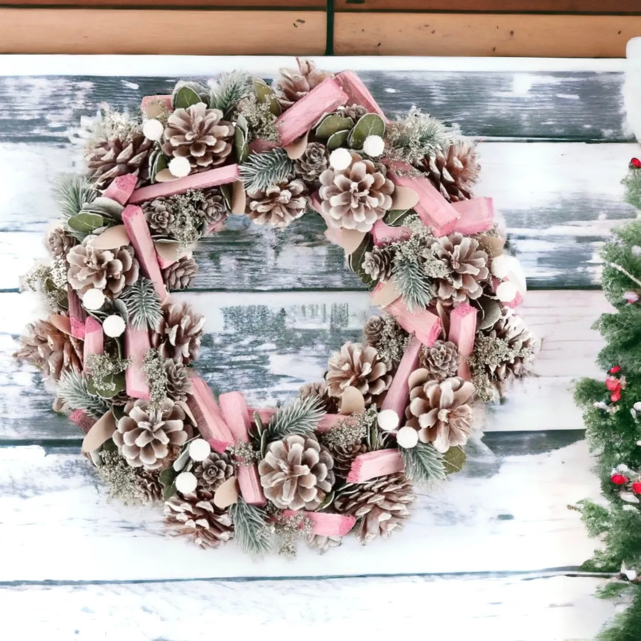 Pink And White Luxury Christmas Wreath