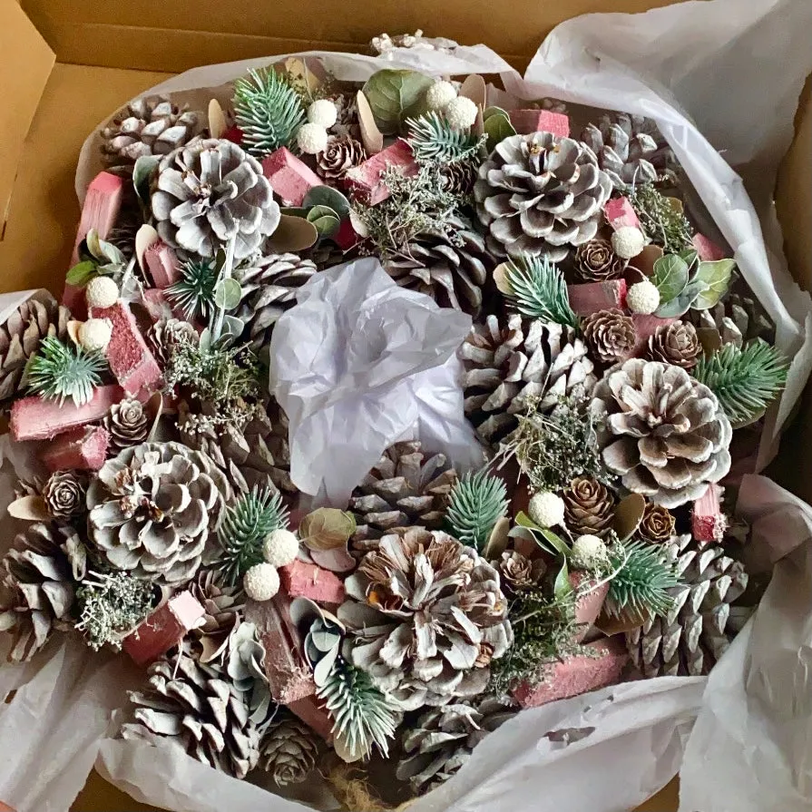 Pink And White Luxury Christmas Wreath